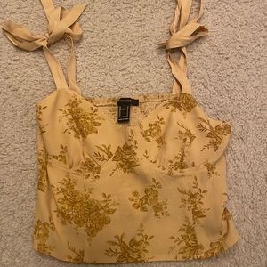 Golden Flower Going Out Crop Top